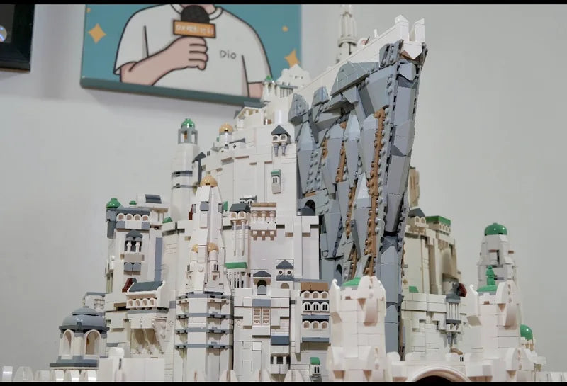 Large White Castle Model Toy Set - Educational Building Blocks for Kids, Birthday & Christmas Gift