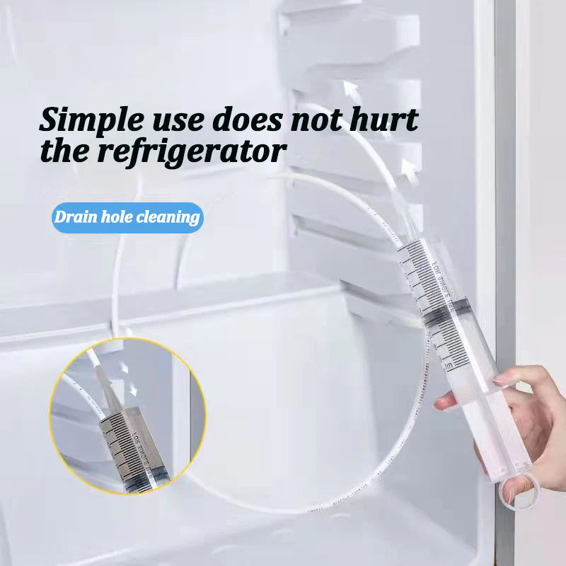 Refrigerator Drain Hole Clog Remover Kit - Pipe Cleaner & Water Outlet Brush