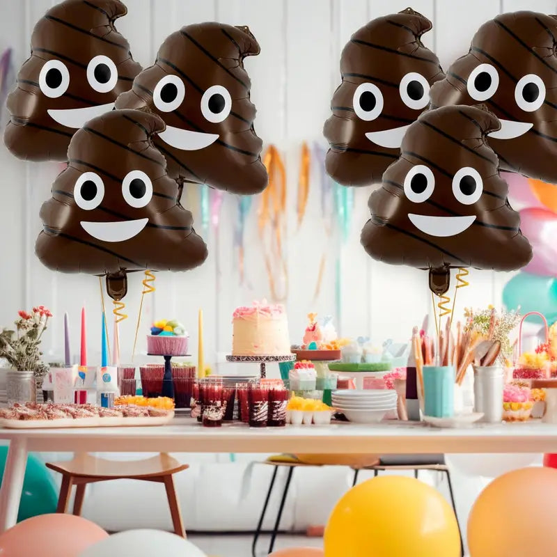 6 Pack Funny Poop Balloons Foil Prank Party Decorations for Teens & Halloween