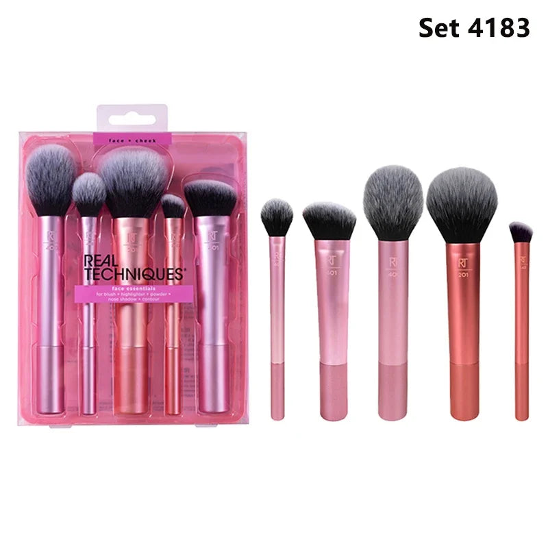 Professional Makeup Brush Set with Soft Fluffy Bristles - Multiple Colors