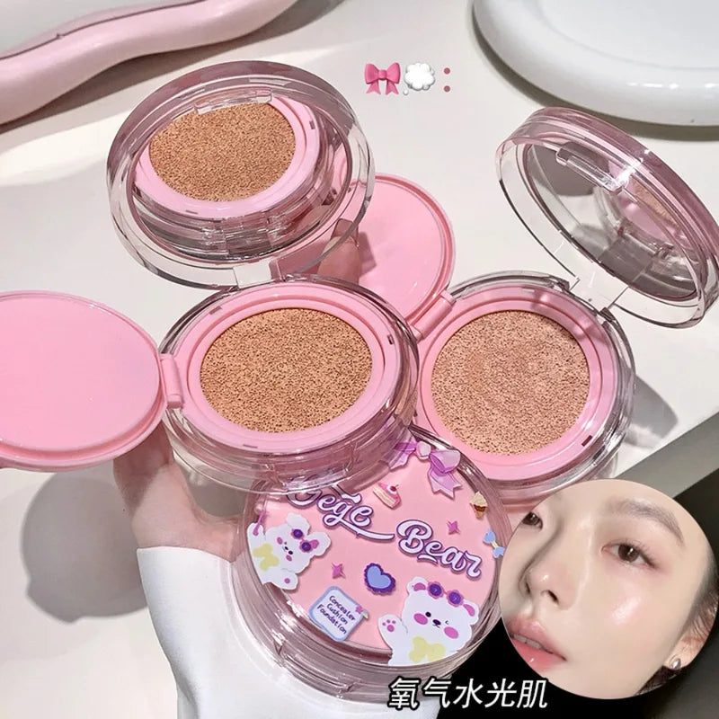 Long-Lasting Brightening CC Cushion Foundation with High Coverage Moisturizing BB Cream