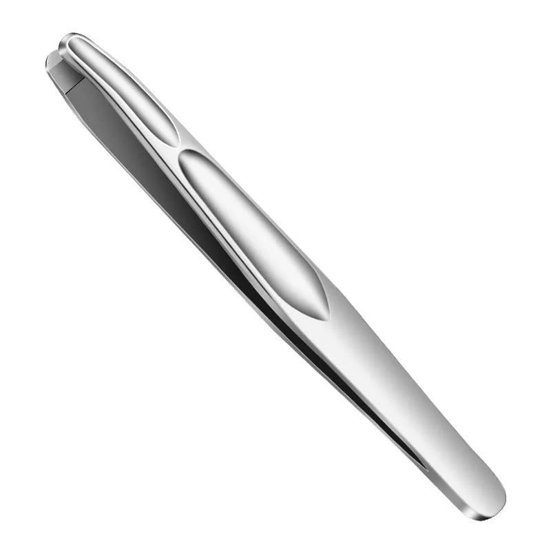 Stainless Steel Eyebrow Tweezers with Rounded Tips for Safe Grooming - Multiple Colors