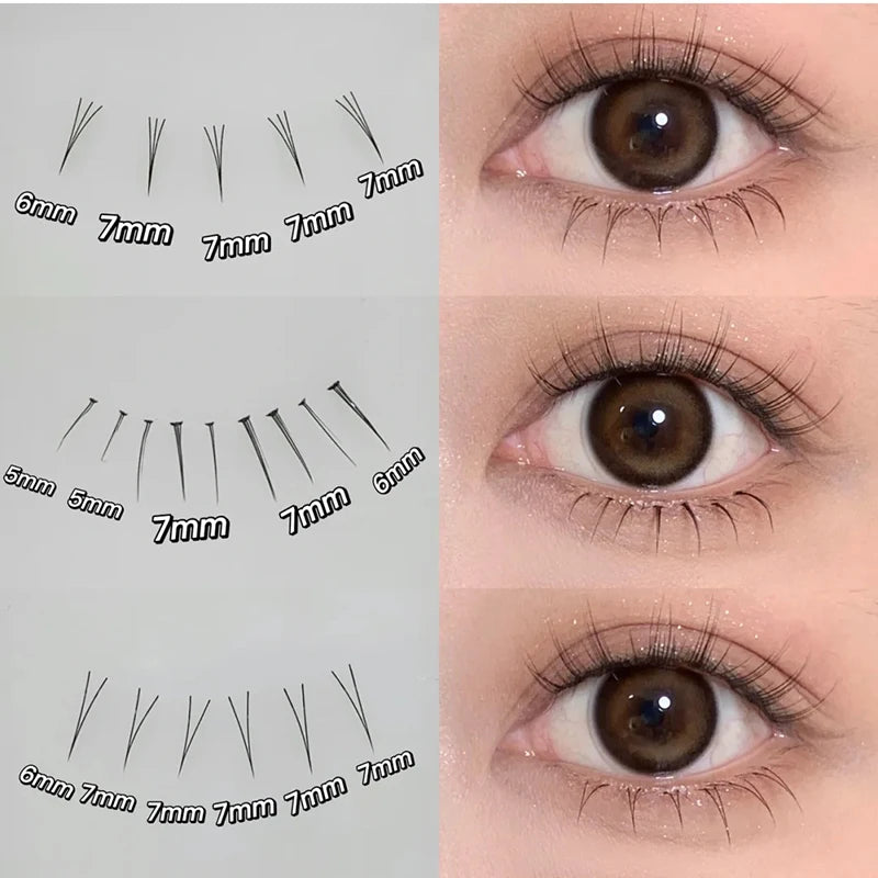 V Shape Under Eyelash Clusters - Natural Bottom & Manga Eyelashes for Makeup