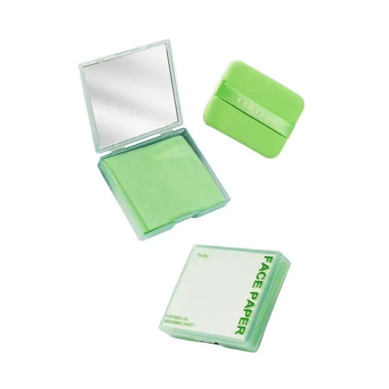 Portable Oil Absorbing Facial Tissues with Mirror Case - Skin Care Blotting Paper
