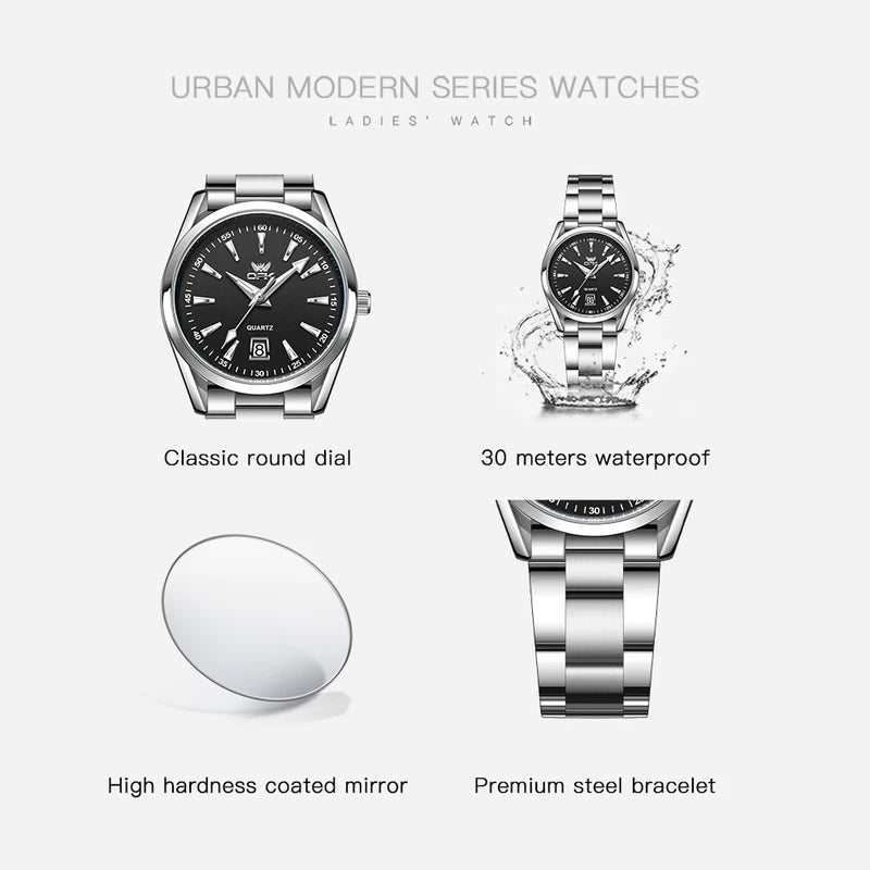 Women's Waterproof Quartz Watch with Calendar - Cross-Border Business Style