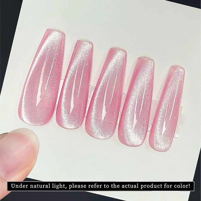 Pink Cat Eye Gel Nail Polish Set UV Semi-Permanent Varnish for Professionals