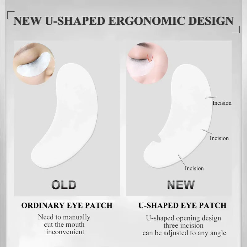 100 Pairs U-Shape Eyelash Extension Gel Patches Under Eye Pads Makeup Tools