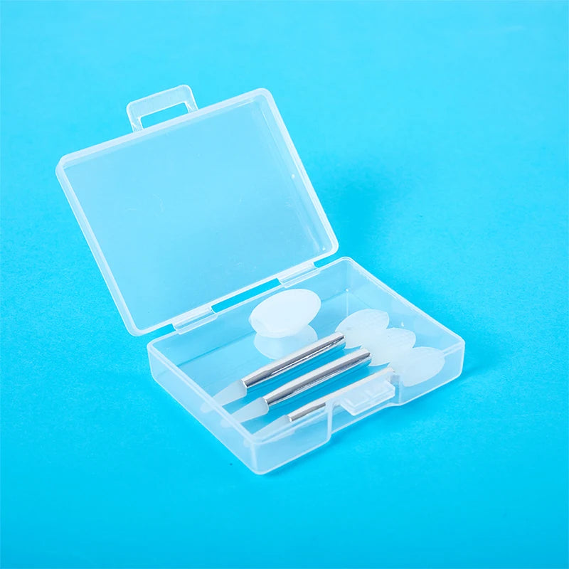 Silicone Lip Mask Brush Set with Dust Cover & Storage Box - 3 Pieces