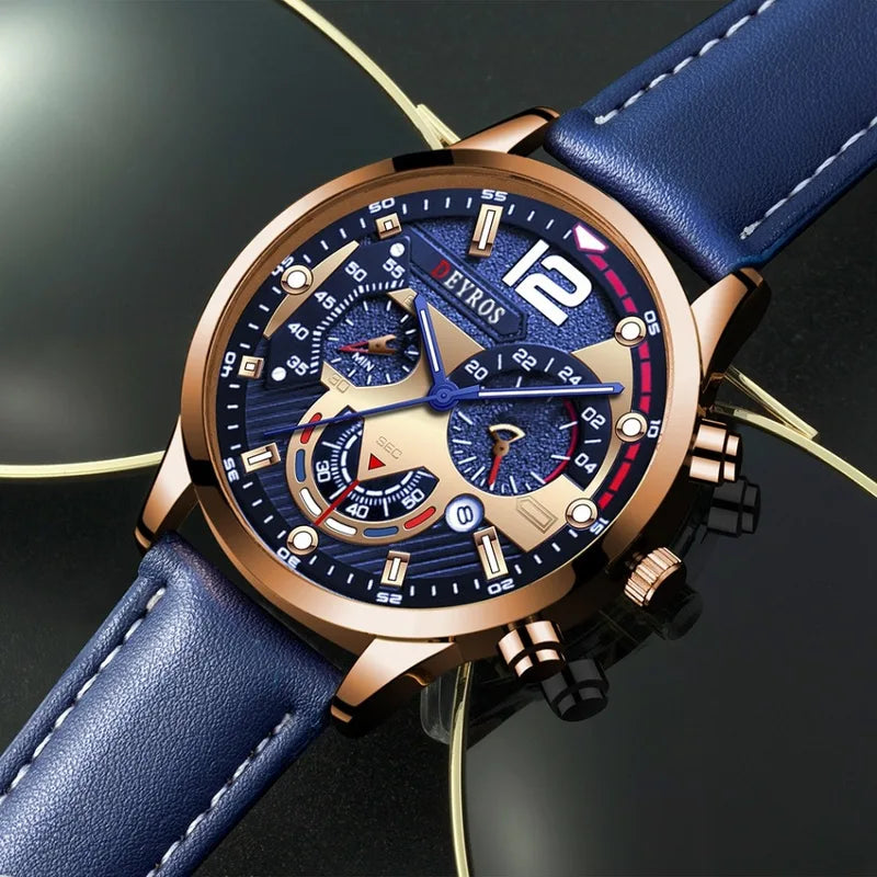 Men's Quartz Wrist Watch with Calendar - Elegant Fashion Timepiece for Daily & Work Wear