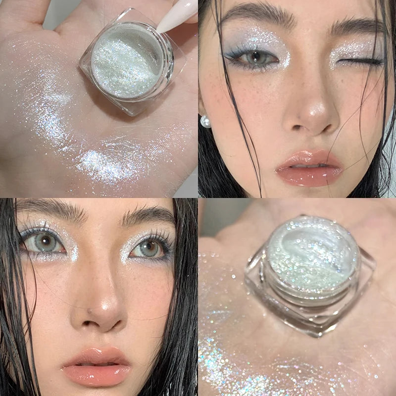 Liquid Glitter Eyeshadow and Body Highlighter Gel - Monochrome Sparkle Brightening