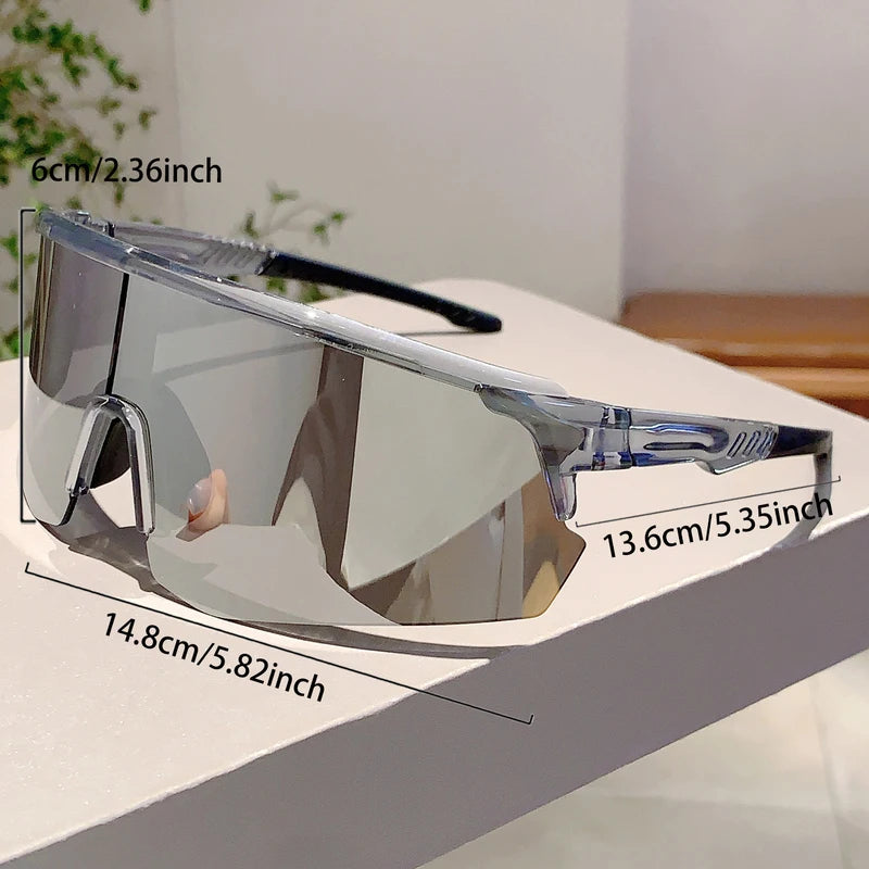 Semi-Rimless Sports Cycling Sunglasses Mirror Lens Men Women Outdoor Goggle