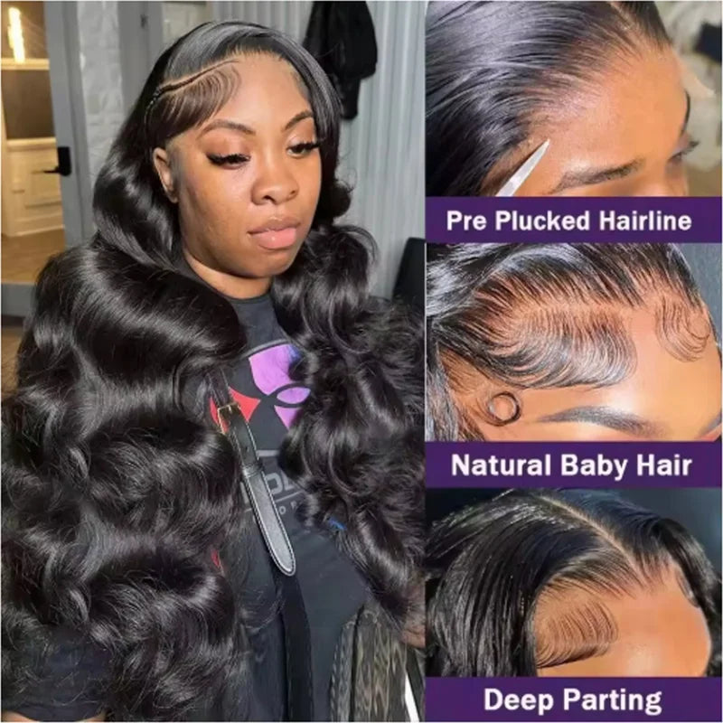 Body Wave Lace Front Wig Human Hair Glueless Brazilian HD Transparent Lace for Women