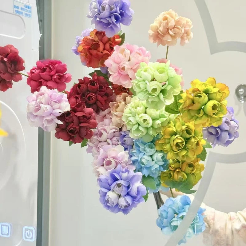 20pcs Artificial Flower Bouquets with 3-Head Grape Fruit & Dahlia for Wedding & Garden Decor