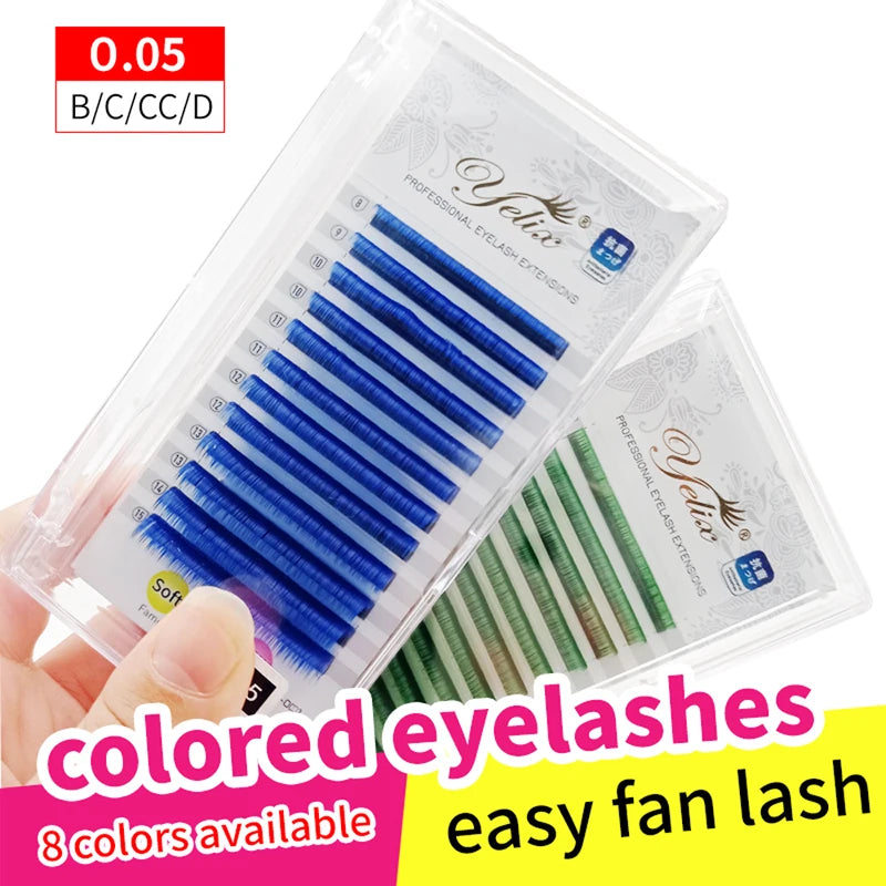 Colorful Volume Lash Extensions - Easy Fan False Eyelashes for Beginners