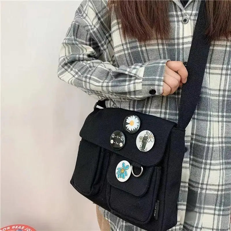 Large Capacity Canvas Messenger Bag for Women, Crossbody Shoulder Handbag