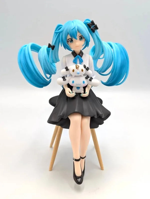 14cm Anime Hatsune Miku PVC Action Figure Dog Sitting Model Toy Gift