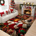Christmas Snowflake Area Rug - Holiday Home Decor for Living Room & Bedroom