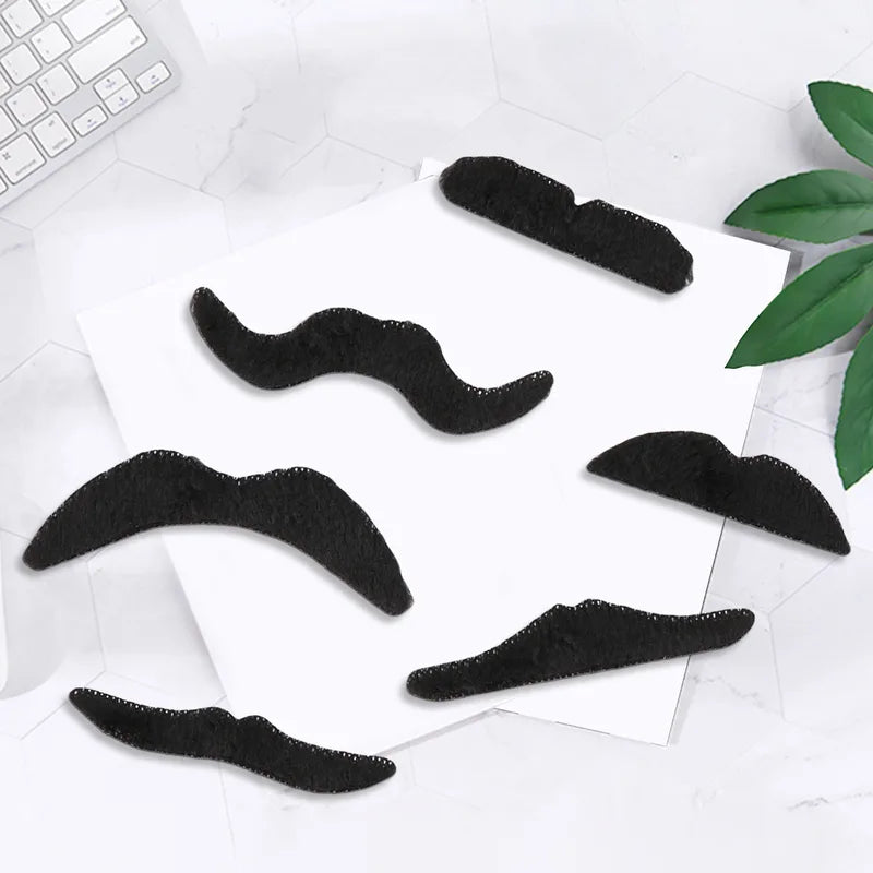 12-Pack Self-Adhesive Fake Mustaches for Costume and Party Fun