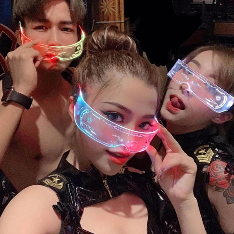 Luminous LED Glasses Neon Light Decoration for Nightclub DJ Dance Rave Costume