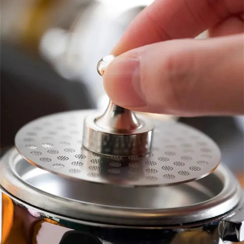 Espresso Puck Screen Magnet Handle Kit for Coffee Filter Mesh - Reusable Barista Accessory