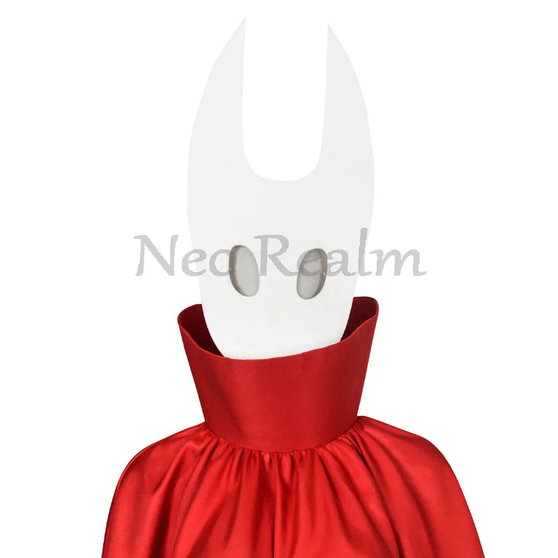 Hollow Knight Silksong Hornet Cosplay Costume Full Set with Mask Red Cloak Gloves Pants