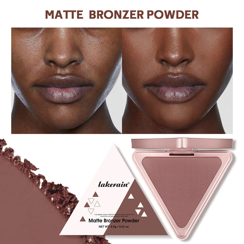 Matte Bronzer Powder for Face - Long Lasting, Waterproof, Oil-Control Makeup