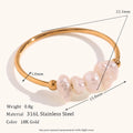 Elegant Freshwater Pearl Stainless Steel Ring for Women - Waterproof Daily Jewelry