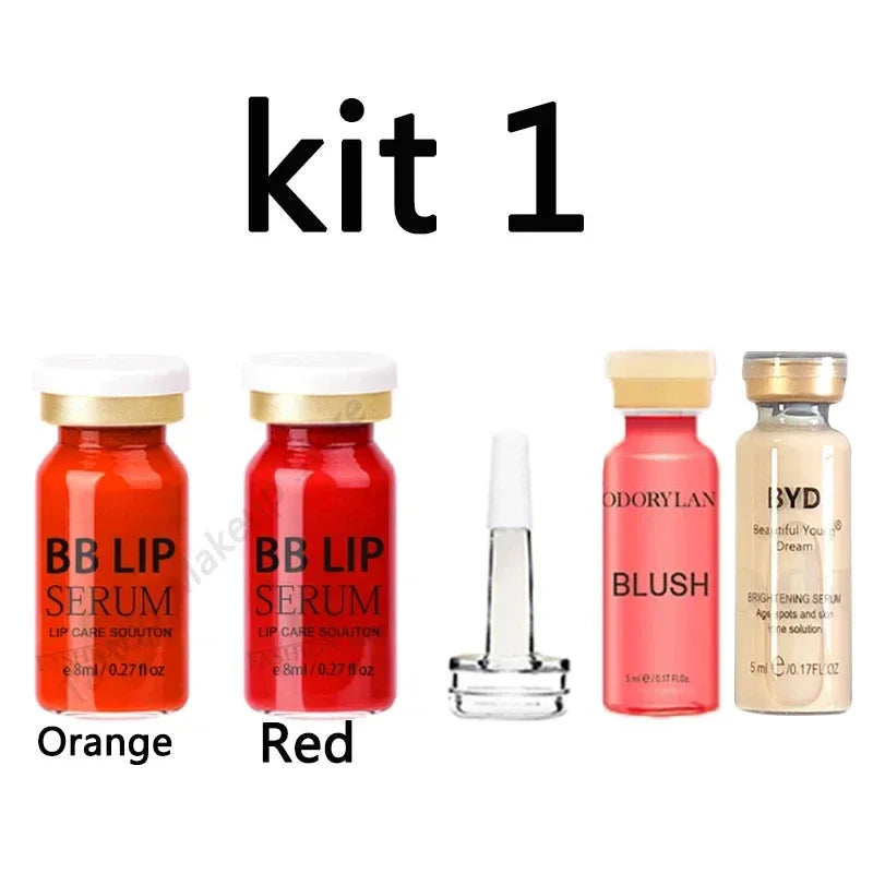 Lip Serum & Gloss Kit - Brightening Moisturizing Lip Care Set with Multiple Colors