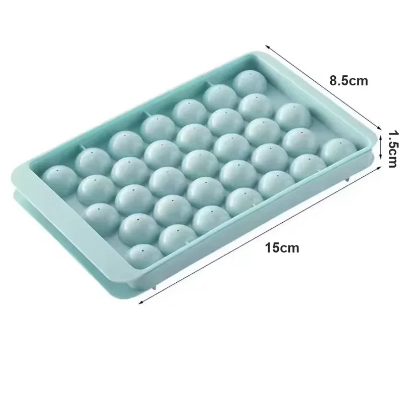 Ice Ball Mold for Whiskey and Cocktails - 33 Sphere Silicone Ice Cubes, Reusable & Food-Grade