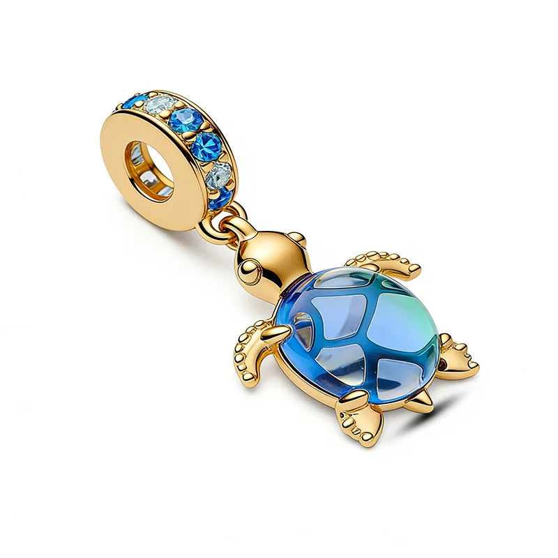 Charm Beads Set for Bracelets & Jewelry Making - Sparkling Cherry Blossom Heart Star Turtle