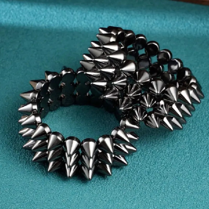 Multilayer Spike Punk Bracelet Wide Band Gothic Jewelry Accessories