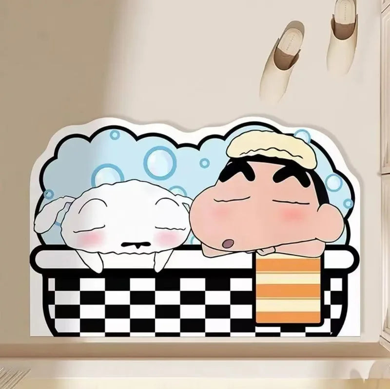 30x40cm Shower Floor Mat Quick Dry Water Absorption Cartoon Design Soft and Comfortable