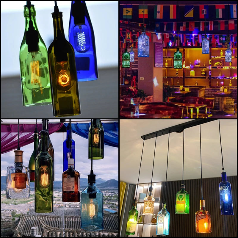 Industrial Loft Pendant Lights for Restaurants & Bars - Glass Hanging Lamps