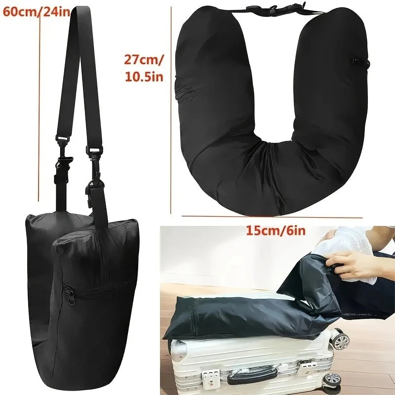 Travel Neck Pillow with Storage Bag - Portable, Lightweight Comfort