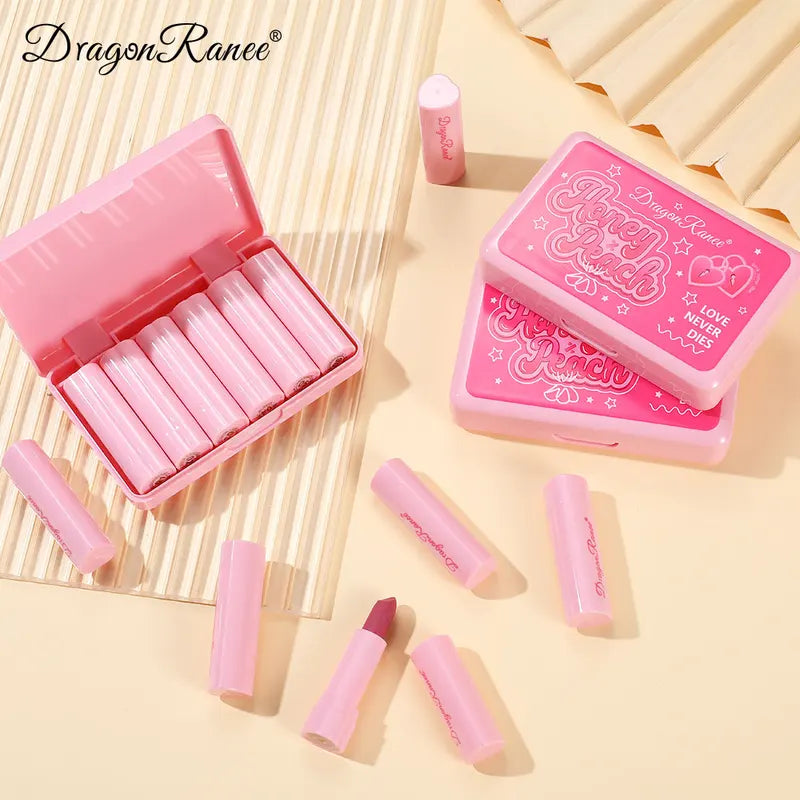 Matte Waterproof Lipstick Set - Velvet Texture, Non-Stick, Easy Application, 6 Pieces