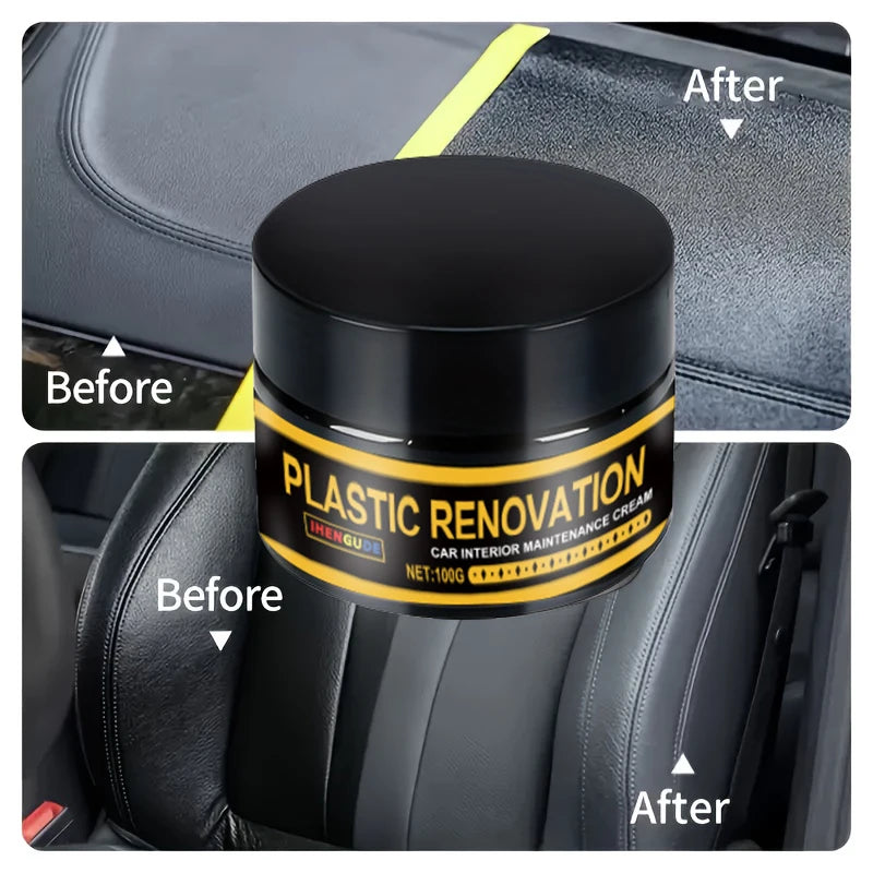 Car Plastic Repair Kit 100g Black Leather & Panel Wax Coating for Interior Restoration
