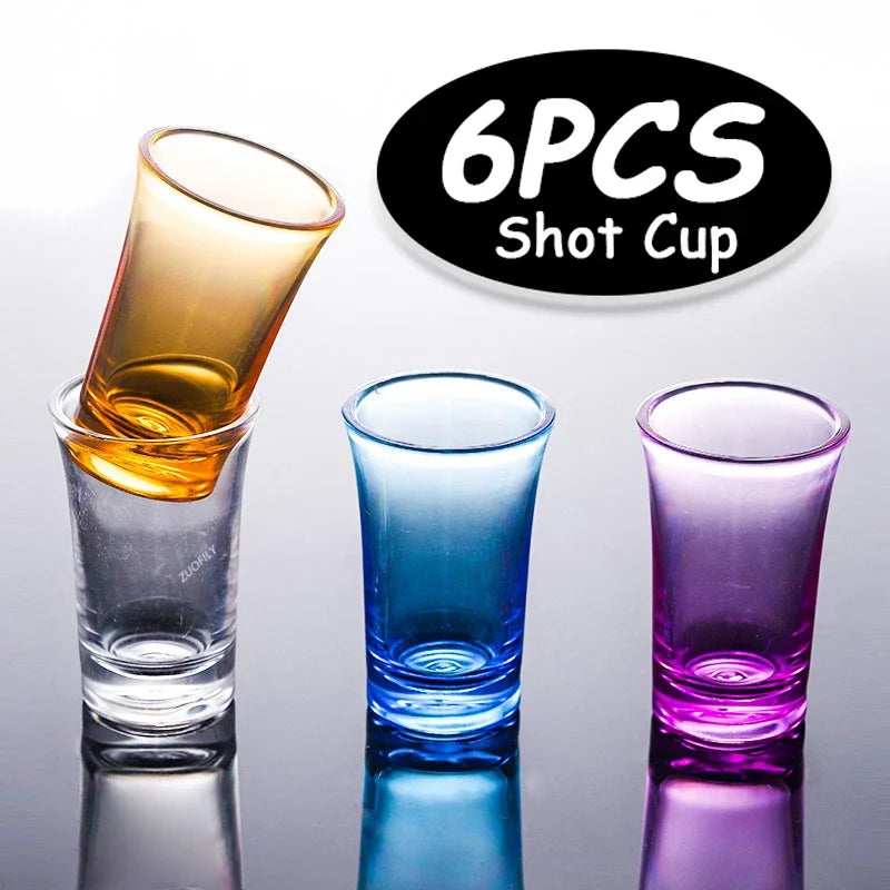 6pcs Plastic Shot Glasses for Spirits & Cocktail Party Bar Wedding Drinkware