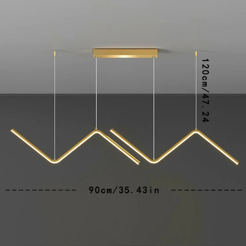 Modern Pendant Chandelier for Bedroom Ceiling Interior Lighting - Adjustable LED Lamp
