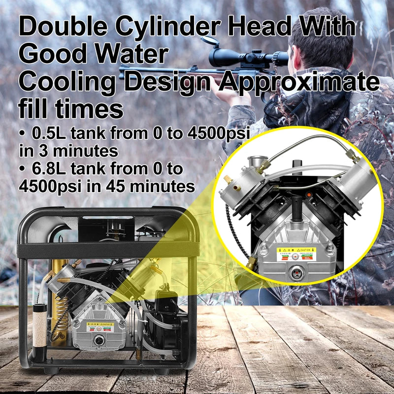 High Pressure PCP Air Compressor 4500PSI 300Bar for Scuba Diving & Paintball