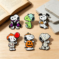 Halloween Enamel Pin Set 6-Pack Cartoon Dog Brooches for Backpack & Jacket