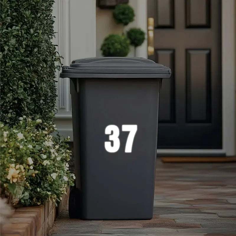 3-Pack Reflective Vinyl Bin Stickers Waterproof Self-Adhesive Decals for Dumpster Garage Office Parking