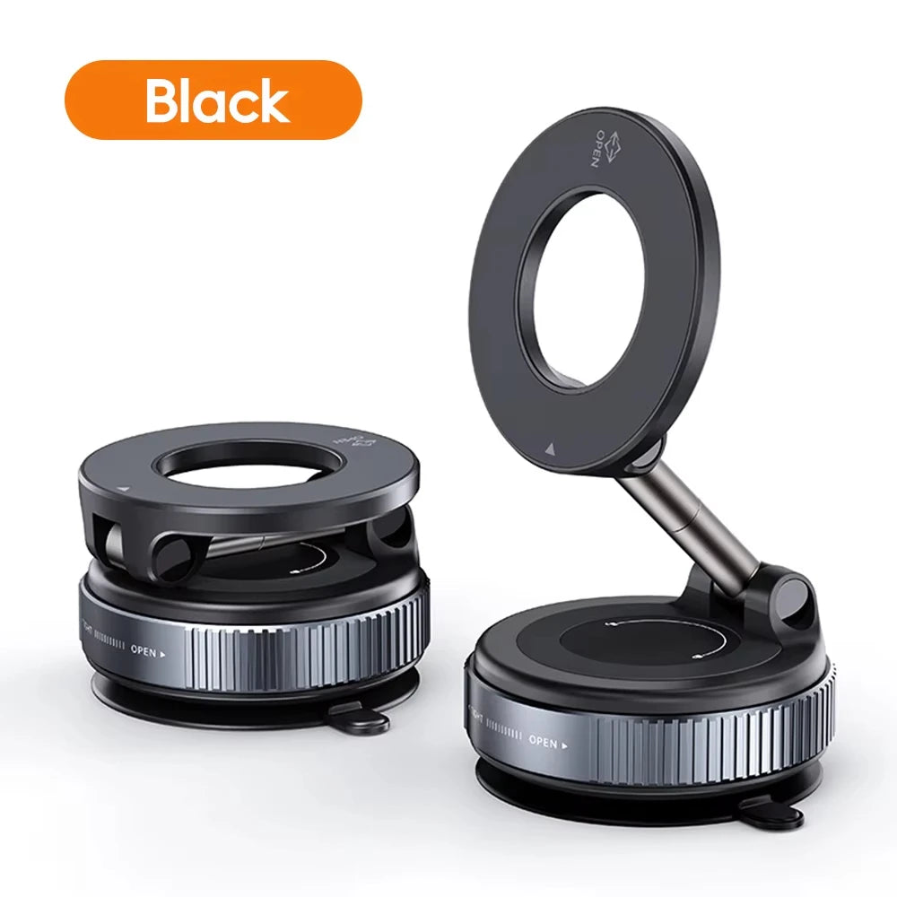 Magnetic Car Phone Mount with Vacuum Suction Stand for Live Streaming and Navigation