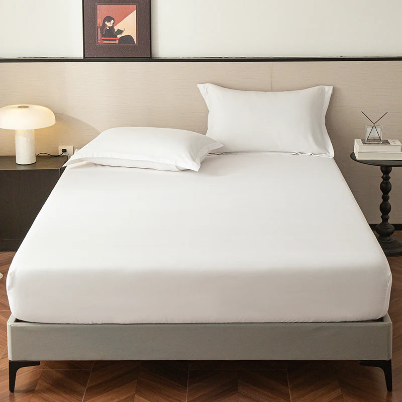 Microfiber Fitted Sheet Deep Pocket Wrinkle Free Bed Sheet Solid Color