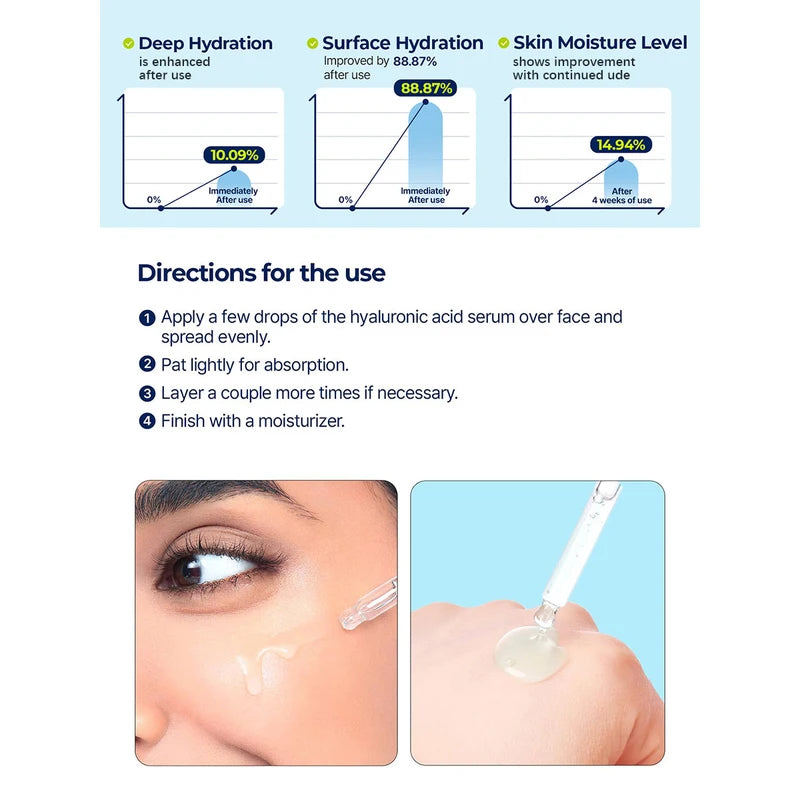 Hydrating Hyaluronic Acid Serum 50ml - Lightweight, Non-Sticky Korean Skincare