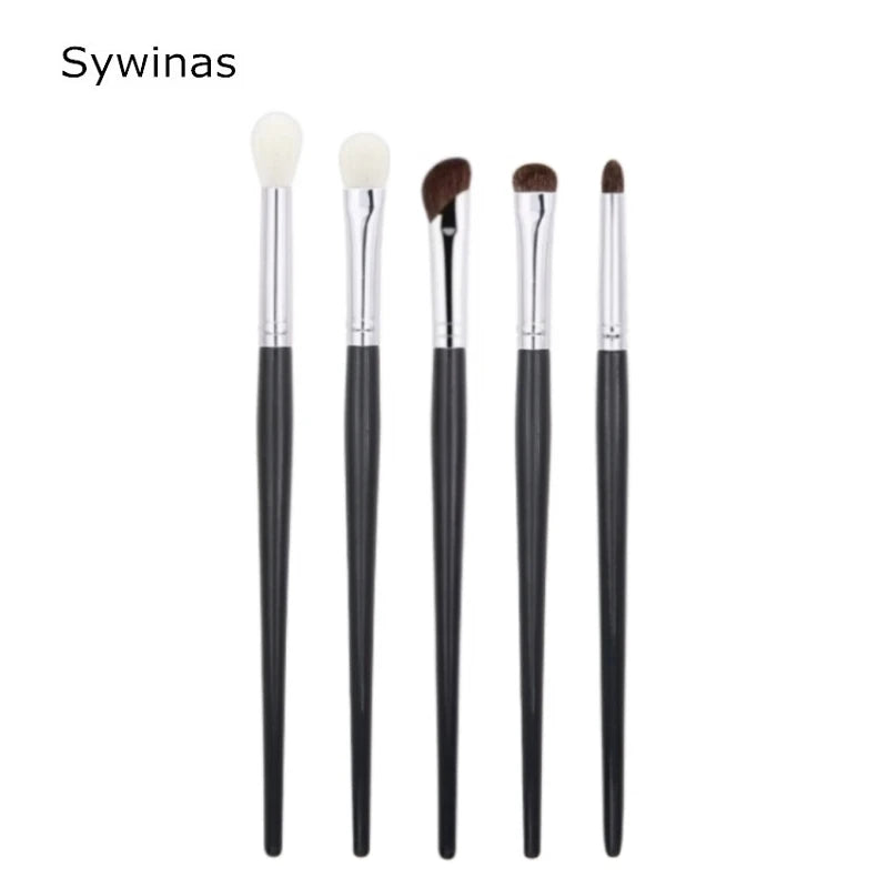 Eyeshadow Brush Set 5 Pcs Natural Hair Makeup Tools for Blending & Precision