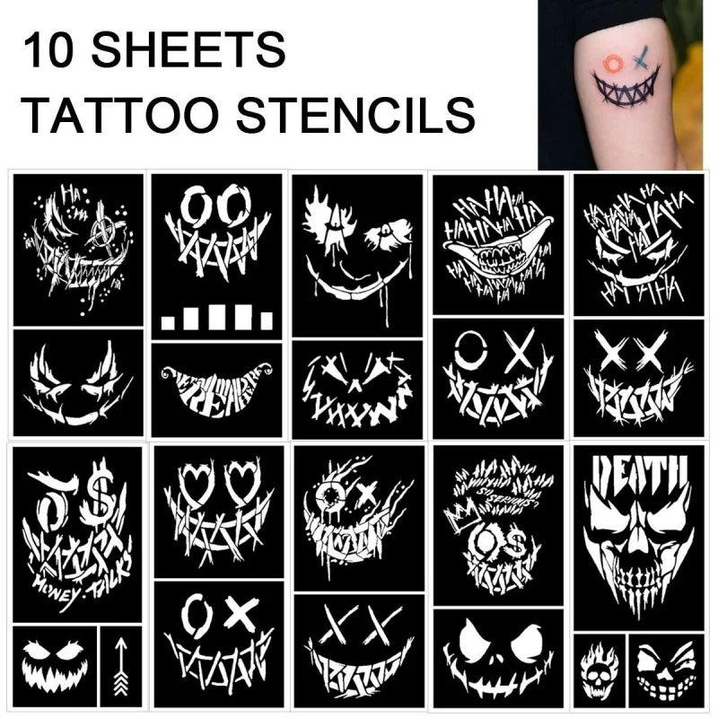 Clown Body Painting Template for DIY Face Body Art Party & Festival Costumes