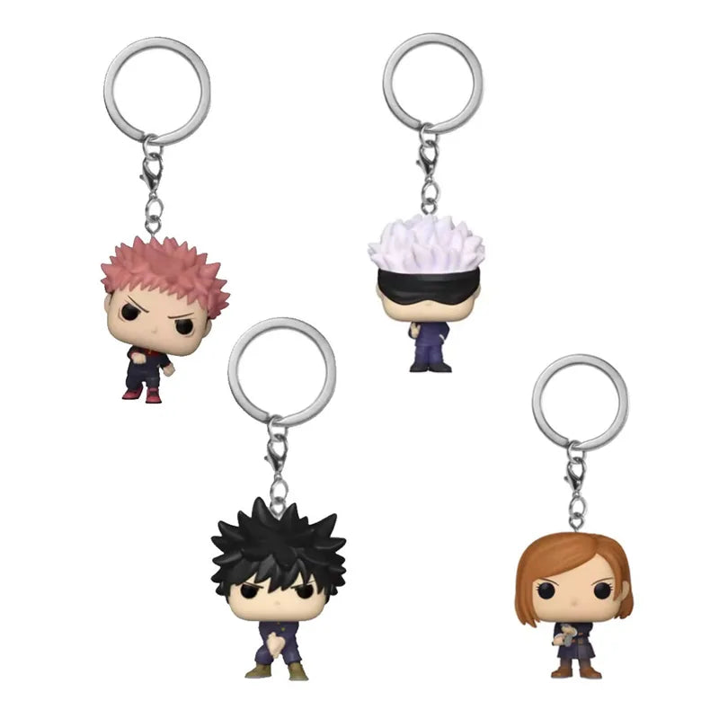 Anime Style Pocket Keychain Action Figures Collection - Gojo Megumi Yuji Nobara PVC Toy