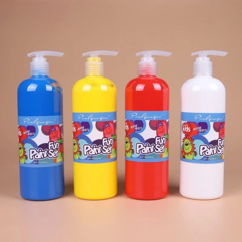 Large Washable Kids Paint Set - 12 Colors Non-Toxic Acrylic Craft Supplies
