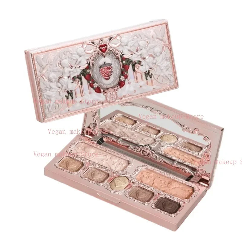Flowerknows All-in-One Makeup Palette with Blush, Bronzer, Highlighter & Eyeshadow - Vegan Face Color Set