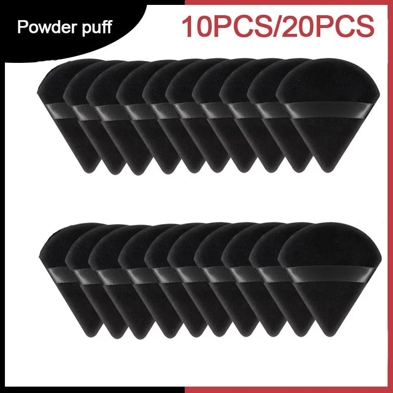 Triangle Velvet Makeup Sponges Set - Reusable Face Powder Blenders, Lightweight Cosmetic Tools